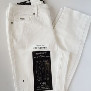 NINE WEST GRAMERCY SKINNY ANKLE JEANS FRAYED HEM 4